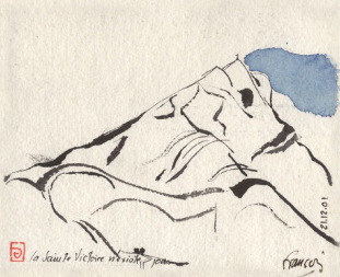 Sainte Victoire aquarelle de F. Gilly